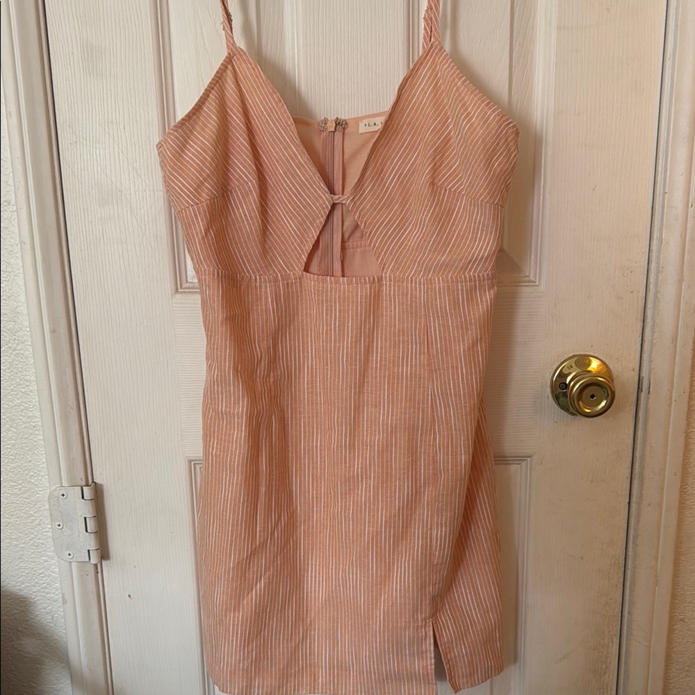Striped Pink Sleeveless Dress